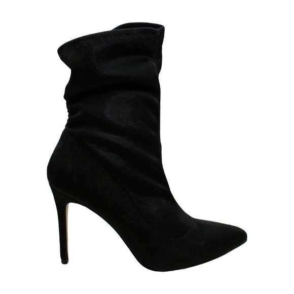 Badgley Michska Ronnie Stiletto Heel Pointed Toe Black Evening Boot Booties 8 - Picture 6 of 9